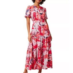 Long floral pink and orange dress NWT never worn